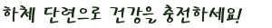 하체 단련으로 건강을 충전하세요!